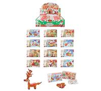HENBRANDT 1 x Christmas Building Block Kit 12-in-1 Assorted Designs - Construction Toys Stocking Fillers Party Bag Favours Lucky Dip Prizes Small Gifts Xmas Party Favours for Boys and Girls