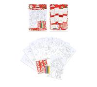HENBRANDT 1 x Christmas Colouring Set with 8 Festive Sheets, 6 Mini Pencils & Stickers - A4 Activity Pack for Kids Boys Girls Party Bags Stocking Fillers Classroom