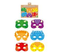 HENBRANDT 1 x Dinosaur Paper Party Masks for Kids Pack of 12 Dino Face Masks Fancy Dress Costume Kids Birthday Loot Bag Filler Party Favours for Boys and Girls