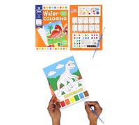 HENBRANDT 1 x Dinosaur Water Colouring Set - 10 Sheets Paint Brush | 10 Painting Sheets, A5 Size, Paint Brush Included, Dinosaur Designs, Just Add Water