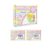 HENBRANDT 1 x DIY Jewellery Bag Craft Kit 3 Assorted Designs - Kids Creative Make Your Own Personalised Accessory Bag Fun Craft Activity Set Children