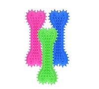 HENBRANDT Single Dog Bone Chew Toy 15cm Durable Rubber Bone Teething Toy for Dogs 3 Assorted Colours Chewy Bone for Dental Health Stress Relief and Oral Stimulation Dog Toys and Accessories