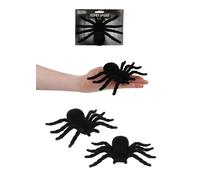 HENBRANDT 1 x Furry Black Spider 17cm Scary Hairy Spider Trick or Treat Party Favours Loot Bag Fillers Indoor Props Novelty Gag Gift Scary Pranks Halloween Decorations