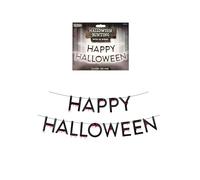 Henbrandt 1 x ‘Happy Halloween’ Cardboard Letter Bunting 1m with 3m String and Dripping Blood Spooky Halloween Decorations Party Scary Celebration Backdrop with lettering Banner Decoration