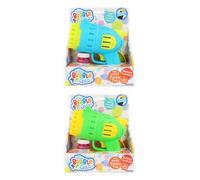 Henbrandt 1 x Hole Bubble Gun Battery Operated 32 Hole Blower - Assorted Colours with 50ml Bubble Tub Dish Outdoor Garden Toy