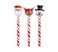 HENBRANDT 1 x Inflatable Christmas Stick - Festive Santa, Reindeer, Snowman Hobby Horse & Party Prop for Children, Adults, Boys & Girls - 118cm 3 Assorted Designs