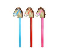 Henbrandt 1 x Inflatable Horse Stick 118cm - 3 Assorted Designs - Hobby Horse, Party Prop, Fancy Dress