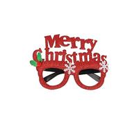 HENBRANDT 1 x Merry Christmas Glitter Glasses Adult Red Holly Snowflake - Festive Party Novelty Eyewear Xmas Holiday Celebration Accessory Fancy Dress