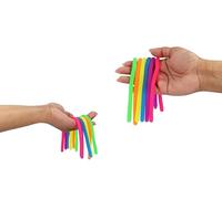 Henbrandt 1 x Pack of 6 Stretchy Noodle String Monkey Noodle Neon Stretchies Sensory Fidget Toys Kids Birthday Party Favour Loot Bag Filler Classroom Prize Lucky Dip for Boys and Girls