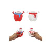 Henbrandt 1 x Pop-Up Snowman Squeeze Toy 5.5cm Festive Decompression Ball - 2 x Assorted Designs Christmas Party Favour Stocking Filler Stress Relief Fidget Toy Kids Adults