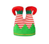 HENBRANDT 1 x Premium Christmas Elf Legs Hat Adult - Red Green Striped Candy Cane Festive Costume Accessory Holiday Party Fancy Dress Celebrations Themed Events