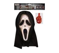 HENBRANDT 1 x Screaming Ghost Mask with Blood Pump Scary Bleeding Ghost Face Mask Cosplay Trick or Treat Halloween Fancy Dress Costume Accessories for Children and Adults