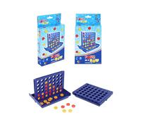 HENBRANDT 1 x Travel Size Four in a Row Line Connecting Game 13cm Mini Strategy Game 4-in-a-Line with 42 Discs Portable Family Fun Games Birthday Gift Stocking Fillers for Boys and Girls