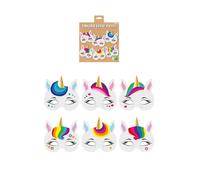 HENBRANDT 1 x Unicorn Paper Party Masks for Kids Pack of 12 Magical Fantasy Face Masks Fancy Dress Costume Kids Birthday Loot Bag Filler Party Favours for Girls and Boys