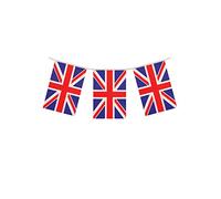 Henbrandt 1 x Union Jack Rectangular Party Bunting 10m Celebration Bunting Great Britain Union Jack British Party Decorations with 20 Flags Royal Theme Garland Pub BBQ Decoration