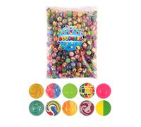 Henbrandt 10 Bouncy Jet Balls 25mm Rubber Bouncers in Assorted Colours and Designs for Kids Birthday Christmas Party Bag Fillers Loot Bag Gifts Classroom Homeschool Reward for Boys and Girls