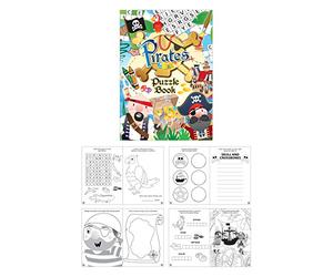 Henbrandt 10 x Mini Pirate Puzzle Book Kids A6 Activity Book Colouring Word Puzzle Fun Party Bag Boys and Girls Colouring Books