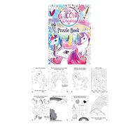 HENBRANDT MINI Unicorn Fun Children's Kids Activity Colouring Puzzle Book, 12 Count (Pack of 1)