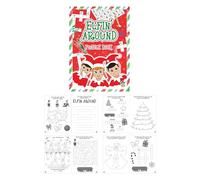HENBRANDT 6 x Mini Elfin Around Christmas Puzzle Book Kids A6 Activity Book Colouring Wordsearch Fun Party Bag Stocking Fillers Boys and Girls Xmas Colouring Books