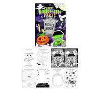 HENBRANDT 12x Mini Halloween Puzzle Books for Children A6 Activity Book Word Puzzle Colouring Fun Trick or Treat Party Bag Fillers Halloween Loot Bag Lucky Dip Favours for Boys and Girls