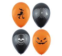 Henbrandt 12 Halloween Balloons 12pk Black and Orange Balloons Halloween Decoration