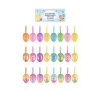 HENBRANDT 12-Pack Glitter Easter Eggs 5cm Hanging Decorations Assorted Designs & Colours - Kids Crafts, Party Supplies, Classroom Décor Easter Hanging Decoration