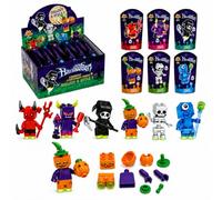 HENBRANDT 12 Pack Glow in the Dark Halloween Building Block Figure Kits | Full Set, Individually Boxed, 6 Spooky Designs, Building Bricks, Party Bags, Trick-or-Treat, Boys and Girls Toys, Ages 3+