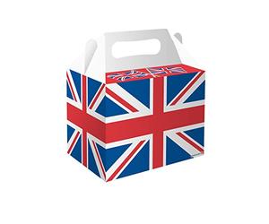 Henbrandt 12 Union Jack Medium Party Lunch Boxes for Royal Celebrations and Street Parties UK Sport VE Day Party Favours Sweets and Treats Goodies Food Box Empty Cardboard Packaging