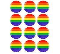 HENBRANDT 12 x Adults Rainbow Button Pin Gay Pride Badge LGBT Flag Freedom Event March Accessory