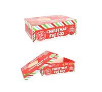 Henbrandt - 12 x Christmas Eve Boxes - Large 26cm Premium Quality Festive Gift Box with Santa Design, Reusable Cardboard, Perfect for Holiday Traditions and Magical Memories