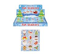 Henbrandt 12 x Christmas Sticker Pack - 12 Mini Festive Stickers per Sheet for Children Arts Crafts Party Bag Fillers Xmas Stocking Fillers Loot Bag Toys Boys Girls