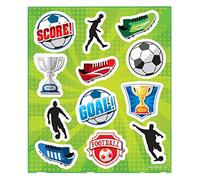 HENBRANDT 12 x Football Sticker Sheets Mini Stickers for Children Arts and Crafts Kids Birthday Reward Party Bag Favours Loot Fillers Lucky Dip Boys Girls, Green (N51 058)