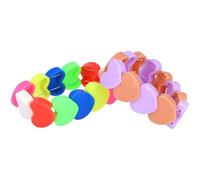 HENBRANDT 12 x Heart Shaped Elasticated Bracelets Assorted Colours 5.5cm - Party Favours Lucky Dip Prizes Children's Gifts Kids Jewellery Events Celebrations