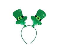 HENBRANDT 12 x Irish Mini Hat Head Boppers with Green Fur Shamrock Leprechaun Headband Deely Boppers St Patricks Day Fancy Dress Costume Hair Accessories Adults Novelty Gift
