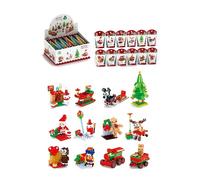 HENBRANDT 12 x Mini Christmas Block Building Kits -12 Assorted Designs Festive Stocking Fillers Party Favours Lucky Dip Prizes Construction Toys for Kids Ages 3+ Xmas Gifts