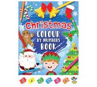 HENBRANDT 12 x Mini Christmas Colour By Numbers Book Kids A6 Activity Book Santa Claus Xmas Learning Party Bag Loot Bag Fillers Prizes Gifts Classroom Rewards Mini Colouring Books for Boys and Girls