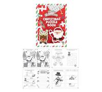 HENBRANDT 12 x Mini Christmas Puzzle Book for Kids A6 Activity Book Colouring Book Wordsearch Fun Party Favour Stocking Fillers Xmas Colouring Books for Boys and Girls