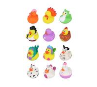 Henbrandt 12 x Mini Rubber Ducks 12 Assorted Animal Designs Children’s Duckies Variety Pack Cruising Ducks Kids Bath Toys Summer Fun Paddling Pool Games Bathtub Play for Boys and Girls