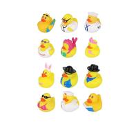 Henbrandt 12 x Mini Rubber Ducks 12 Assorted Character Designs Children’s Duckies Variety Pack Cruising Ducks Kids Bath Toys Summer Fun Paddling Pool Games Bathtub Play for Boys and Girls