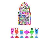 Henbrandt 12 x Monster Jump Ups Pop Up Monsters Kids Party Bag Loot Fillers Classroom Rewards Lucky Dip Prizes Party Favours for Boys and Girls