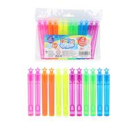 Henbrandt Neon Star Bubble Tubes with Wand - 4ml Children's Party Bubbles, Pack of 12