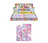 HENBRANDT 12 x Packs of Unicorn Stickers Childrens Birthday Party loot Bag Fillers