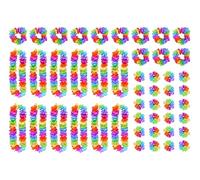 Henbrandt 12 x Rainbow Pride Hula Lei Flower Garland 4pc Party Set LGBTQ+ Fancy Dress Accessories for Gay Pride Decorations, Parades, Parties and Carnivals