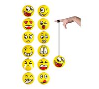Henbrandt 12 x Return Balls on String with Facial Expressions - Party Bag Fillers