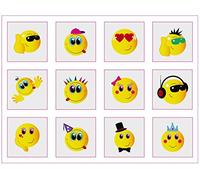 Henbrandt 12 x Smile Faces Childrens Kids Temporary Tattoos Transfers Toys Party Loot bag Fillers