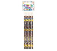 HENBRANDT 12 x Super Hero Pencils with Erasers on Top