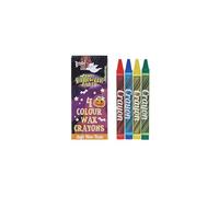 HENBRANDT 120 x Halloween Mini Wax Crayon Packs - 4 Vibrant Colours Green Yellow Red Blue Safe Non-Toxic Kids Drawing Craft Gift School Party Favours Bulk Pack Perfect for Trick or Treat