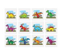 Henbrandt 36 x Mini Dinosaur Temporary Tattoos for Children Kids Party Bag Favours Loot Bag Fillers Lucky Dip Assorted Dinosaurs Dino Favours for Boys and Girls
