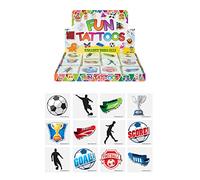 Henbrandt 120 x Mini Football Temporary Tattoos for Children 12pc Packs Kids Party Bag Favours Loot Bag Fillers Lucky Dip Soccer Football World Cup Favours for Boys and Girls