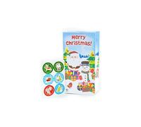 HENBRANDT 12x Christmas Paper Party Bags with Stickers 3 Assorted Designs Kids Paper Lunch Bag Gift Bag for Stocking Fillers Christmas Eve Party Favours Goodies Treats Xmas Packaging Boys and Girls